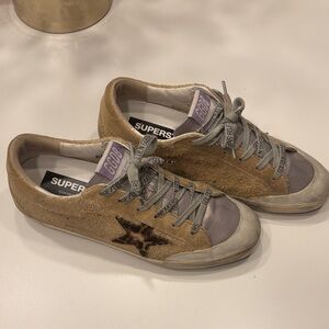 Golden Goose Superstar Beige and Brown Superstar Sneakers